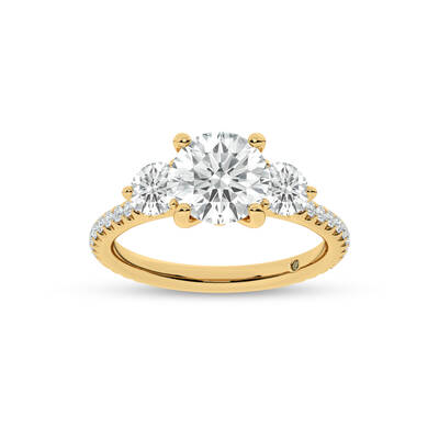 Zephyr Three Quarter Coverage Round Lab Grown Diamond Engagement Ring | 10K Yellow Gold 4 5/8 CT. TW.