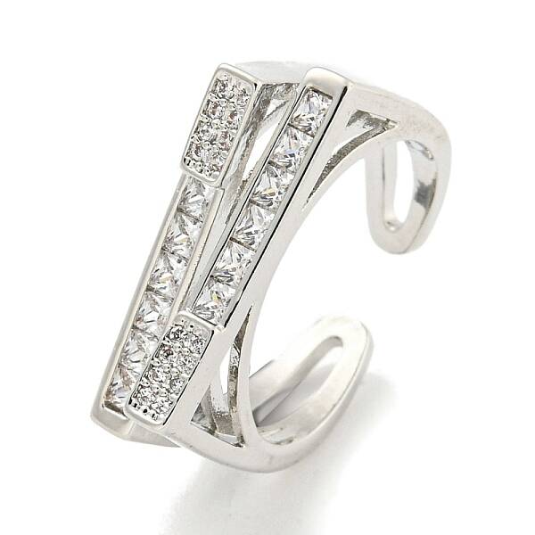 Brass Micro Pave Cubic Zirconia Cuff Rings