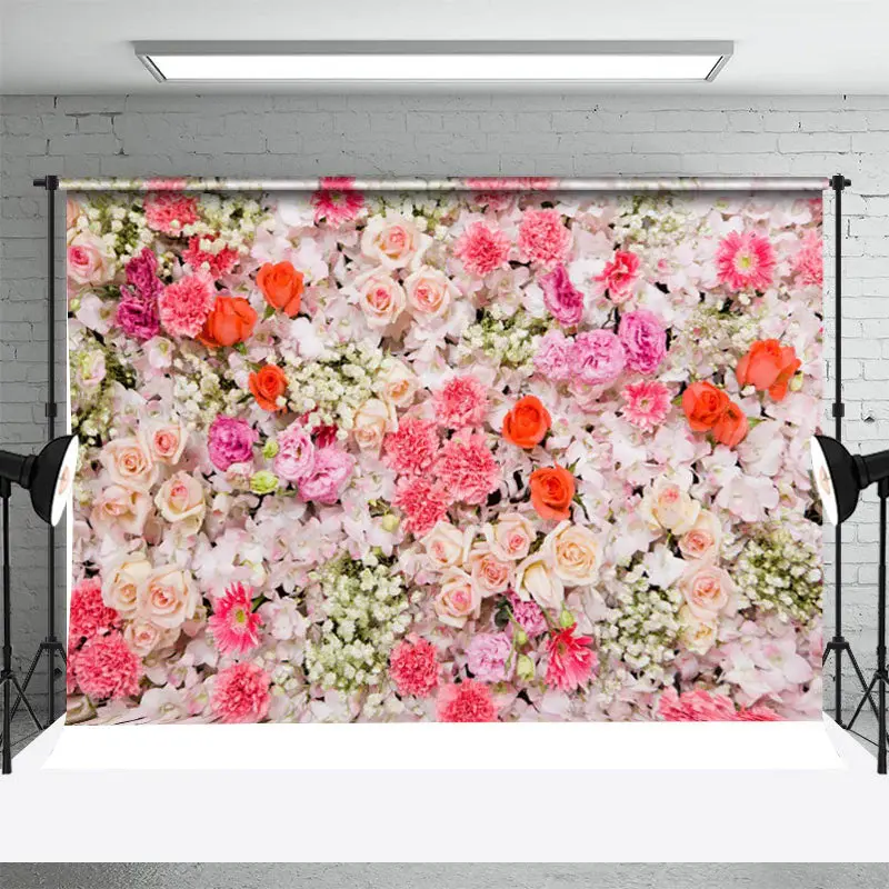 Dense Assorted Floral Spring Backdrop For Wedding - Aperturee