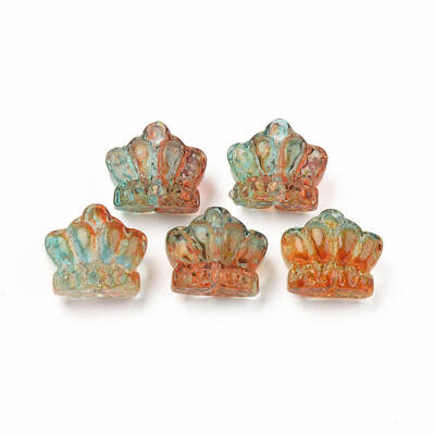 Two Tone Transparent Spray Painted Glass Beads