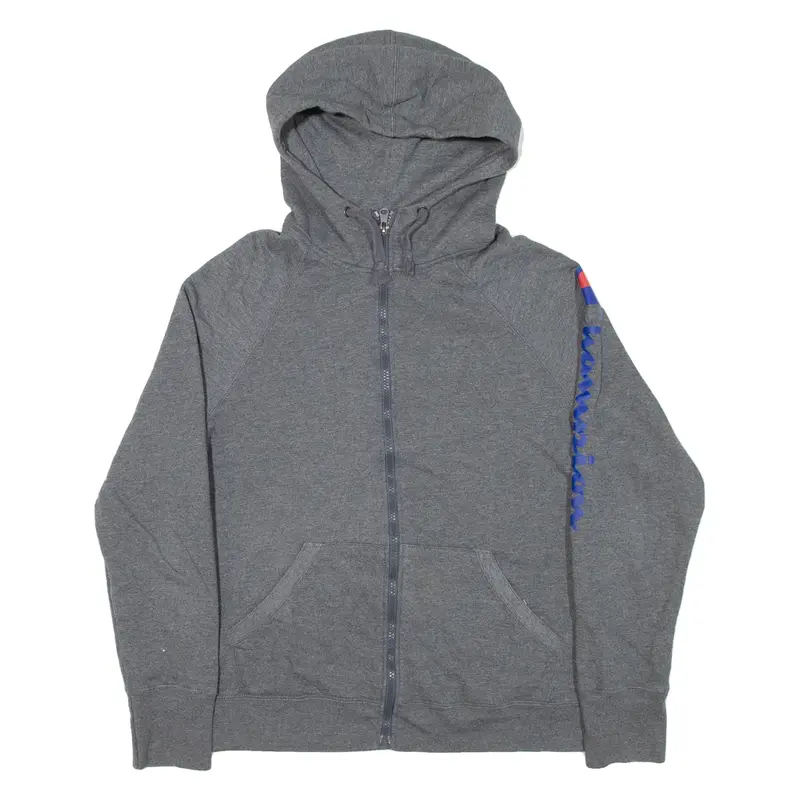 CHAMPION Womens Grey Hoodie Full Zip L