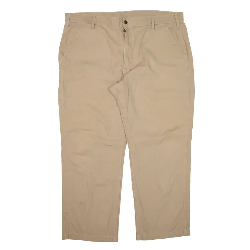 CARHARTT Workwear Trousers Beige Relaxed Straight Mens W42 L30