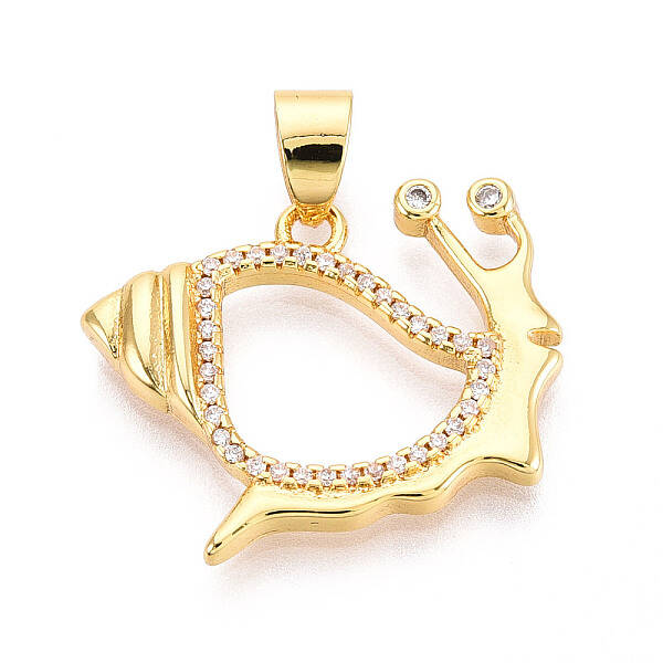 Brass Micro Pave Clear Cubic Zirconia Pendants