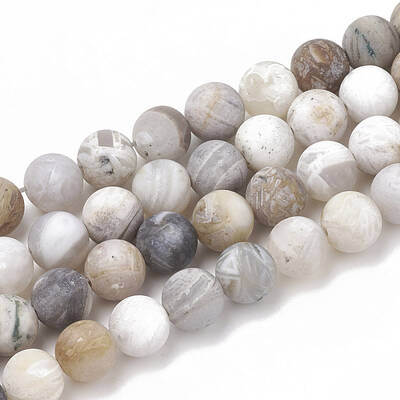 Natural Bamboo Leaf Agate Beads Strands