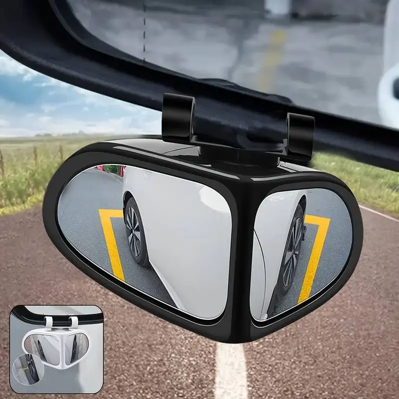 2-Pack Universal Fit 360° Adjustable Blind Spot Mirrors for Cars - Flat Lens, Oval Shape, Wide Angle View for Front & Rear W...