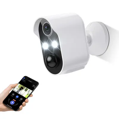 2.4GHz Wi-Fi Wireless Security Camera with AI Human Detection, PIR Motion Detect, Night Vision Outdoor IP Camera with 2-w...