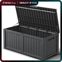 [Outdoorfun] 120 Gallon Outdoor Storage Box with Lid – Waterproof Resin Deck Box for Patio, Garden, Tools & Cushions – Lo...