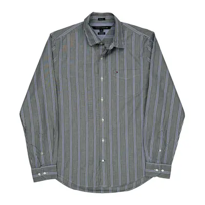 Tommy Hilfiger Striped Shirt - Medium Grey Cotton | Size: medium