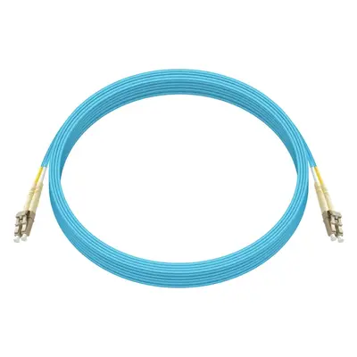 41702 Monoprice MM OM4 Fiber Optic Cable LC-LC UL 2mm 50/125 OFNR Duplex Aqua 25m
