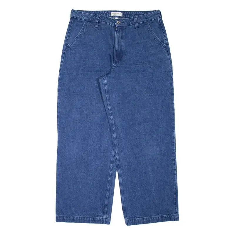 ABERCROMBIE & FITCH Mid Rise Womens Jeans Blue Regular Wide-Leg W34 L30