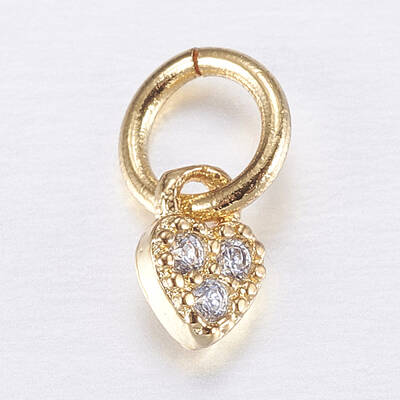 Brass Micro Pave Cubic Zirconia Charms