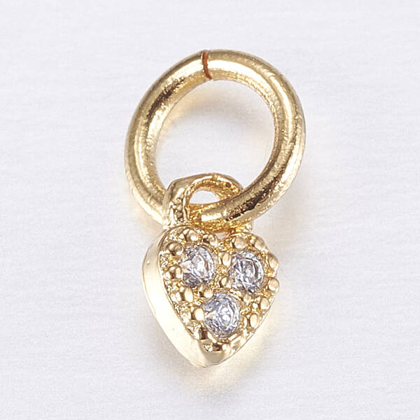 Brass Micro Pave Cubic Zirconia Charms