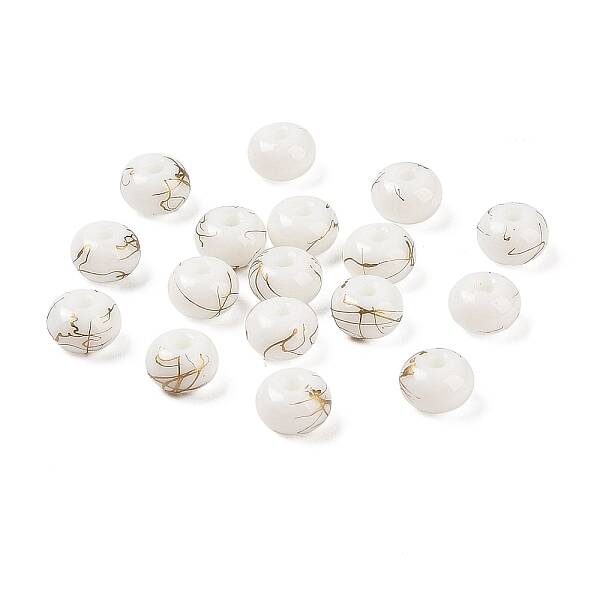 Opaque Spray Painted Glass Beads