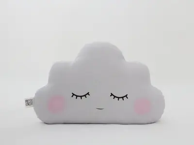 Light Gray Small Cloud Pillow