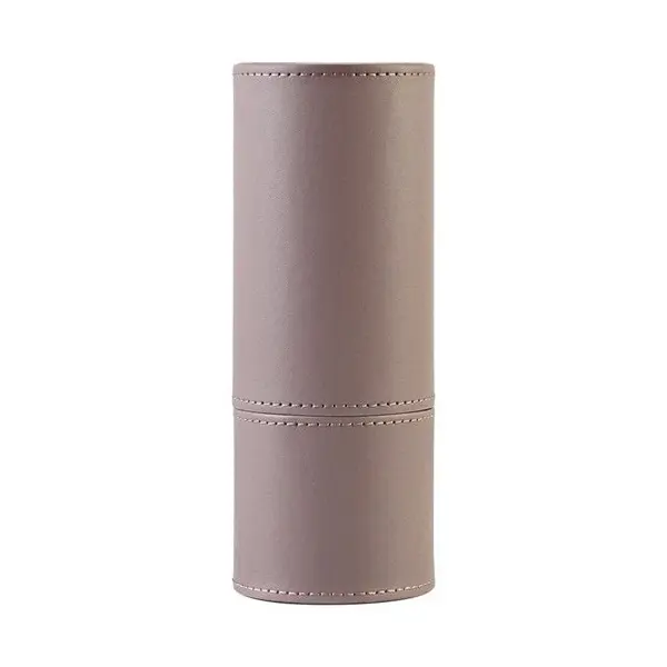 PU Round Cosmetic Brush Container Cosmetic Tool Cosmetic Brush | Color: Grey