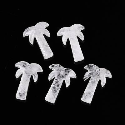 Natural Quartz Crystal Coconut Tree Pendants