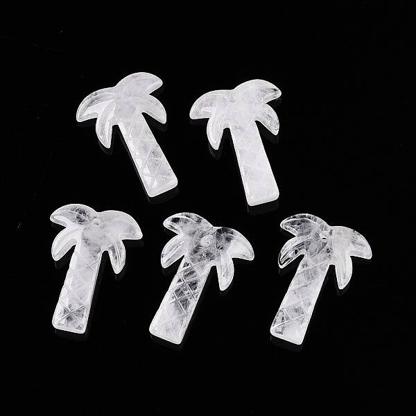 Natural Quartz Crystal Coconut Tree Pendants