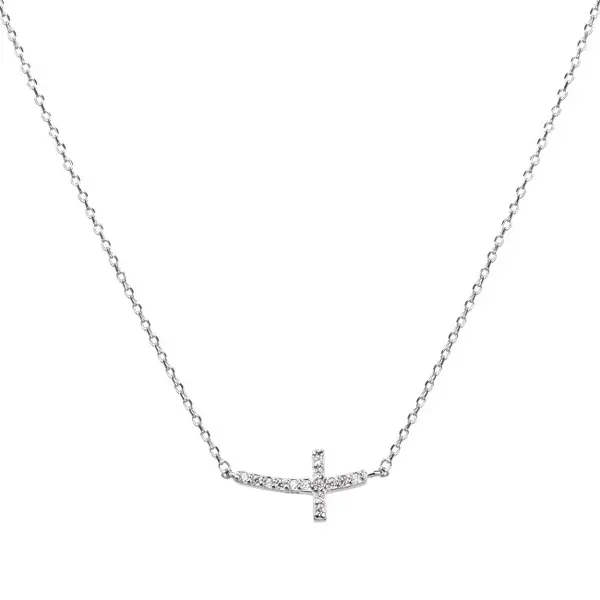 Beneto Silver necklace with cross AGS546/47