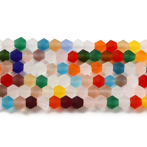 Imitate Austrian Crystal Frosted Glass Beads Strands