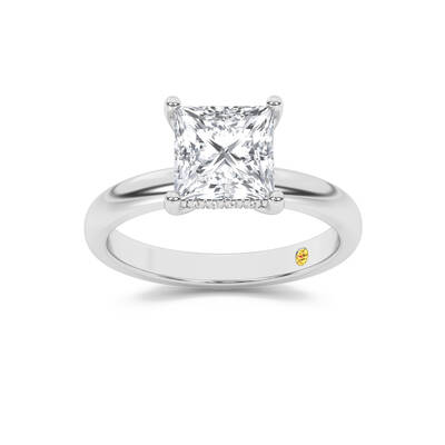 Firefly Hidden Halo Princess Cut Lab Grown Diamond Engagement Ring | 10K White Gold 4 CT. TW.