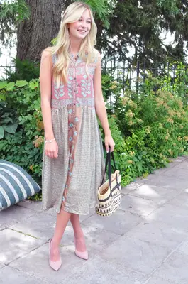 Caravan Sleeveless Button Down Dress | Size: S/M | Color: Earth Tones
