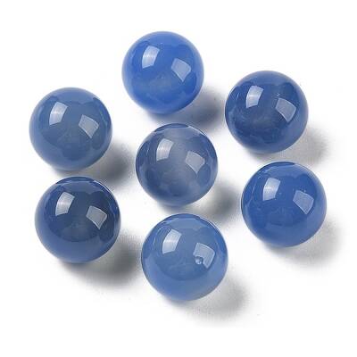 Natural Blue Agate No Hole Sphere Beads