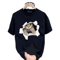 Heavy cotton short-sleeved T-shirt casual trend men and women summer ins white round neck top trendy versatile men's half-sle...