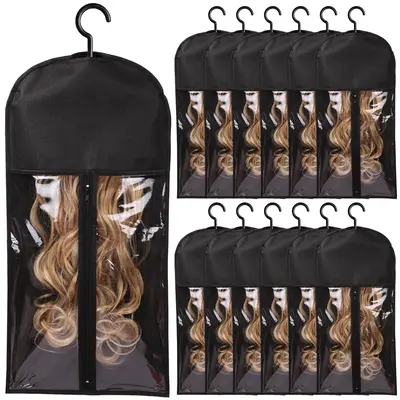 Wig Storage Bag, 3/12pcs Wig Storage Bag with Hanger, Multiple Portable Wigs Hair Storage Bag, Wig Human Hair Dustproof and M...