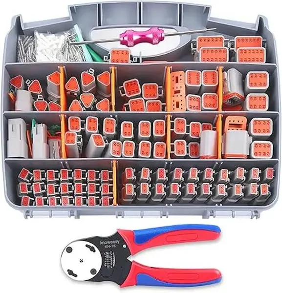 Knoweasy 540PCS Deutsch DT Connectors Kit with KN16 Deutsch Crimper- Automotive Electrical Connector,2/3/4/6/8/12 Pin DT Conn...