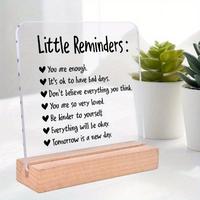 Little Reminders Acrylic Plaque with Wooden Stand, 1 Count Motivational Inspirational Desktop Decoration for Office Room Tabl...