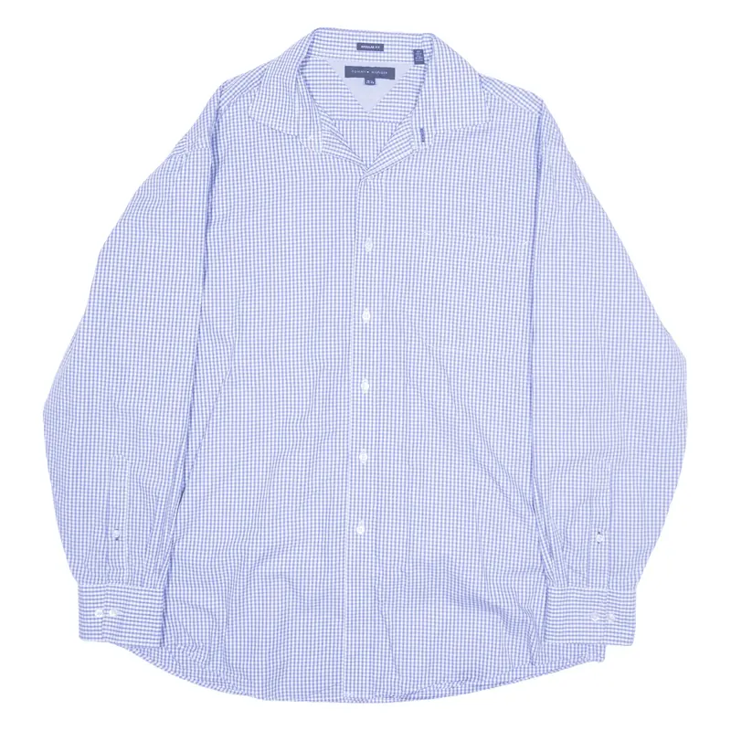 TOMMY HILFIGER Shirt Blue Check Long Sleeve Mens L