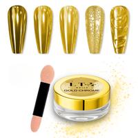 Gold Chrome Powder Nail Powder - Metallic Mirror Finish Ultra Fine Powder