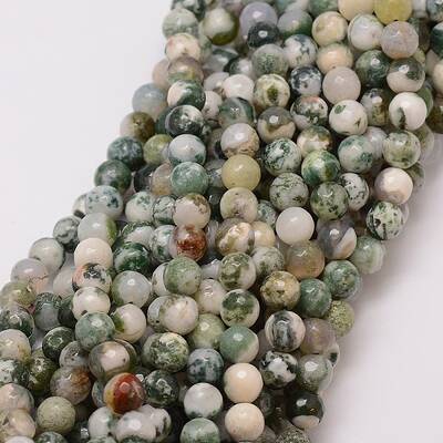 Natural Tree Agate Bead Strands
