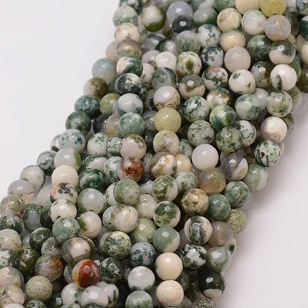 Natural Tree Agate Bead Strands