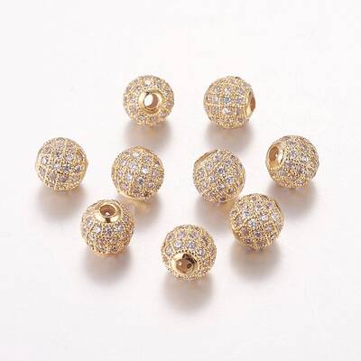 Brass Cubic Zirconia Beads