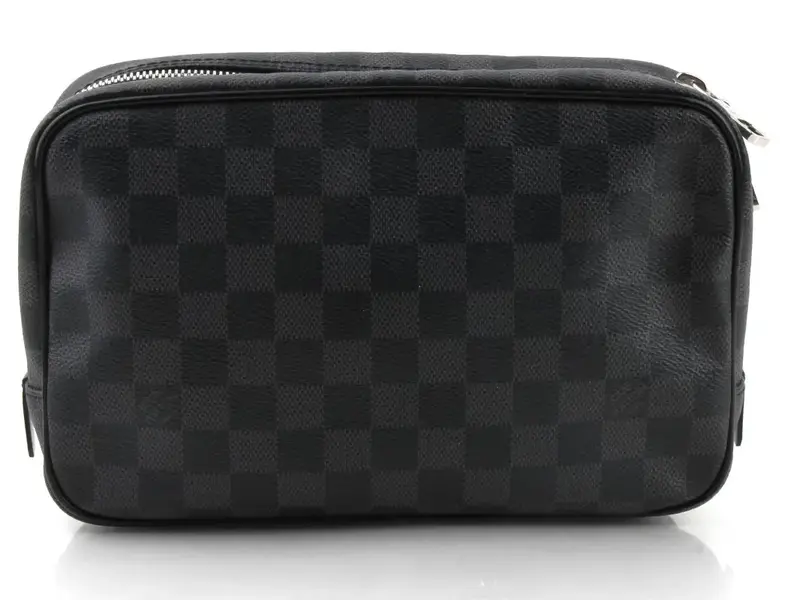 Pre-owned Louis Vuitton Coated Canvas Toiletry Bags Damier Graphite Toiletry Bag