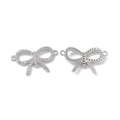Brass Micro Pave Clear Cubic Zirconia Connector Charms