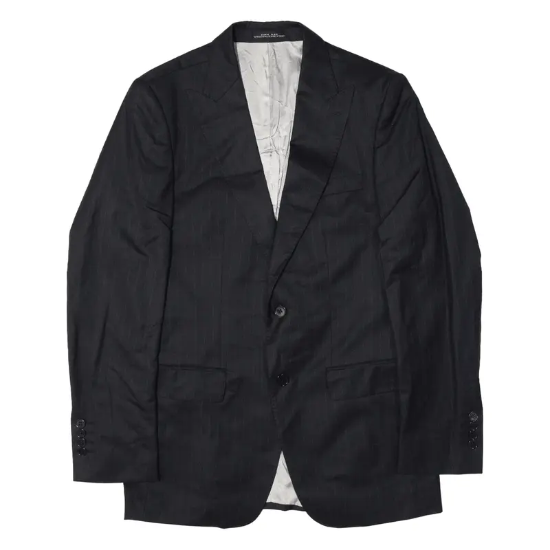 ZARA Blazer Jacket Black Pinstripe Mens L