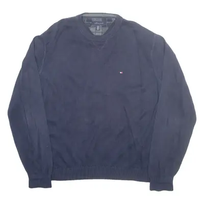 TOMMY HILFIGER Mens Jumper Blue Tight Knit XL
