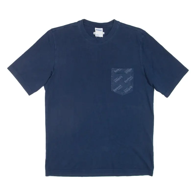 REEBOK Mens T-Shirt Blue Crew Neck S