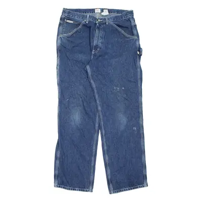 CALVIN KLEIN JEANS Womens Jeans Blue Relaxed Straight Stone Wash W34 L32