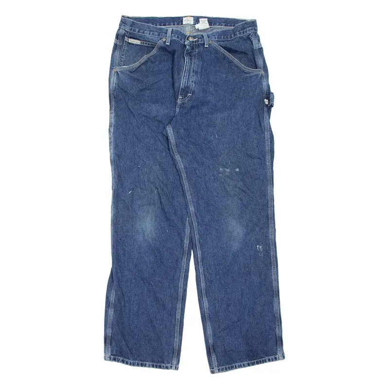 CALVIN KLEIN JEANS Womens Jeans Blue Relaxed Straight Stone Wash W34 L32