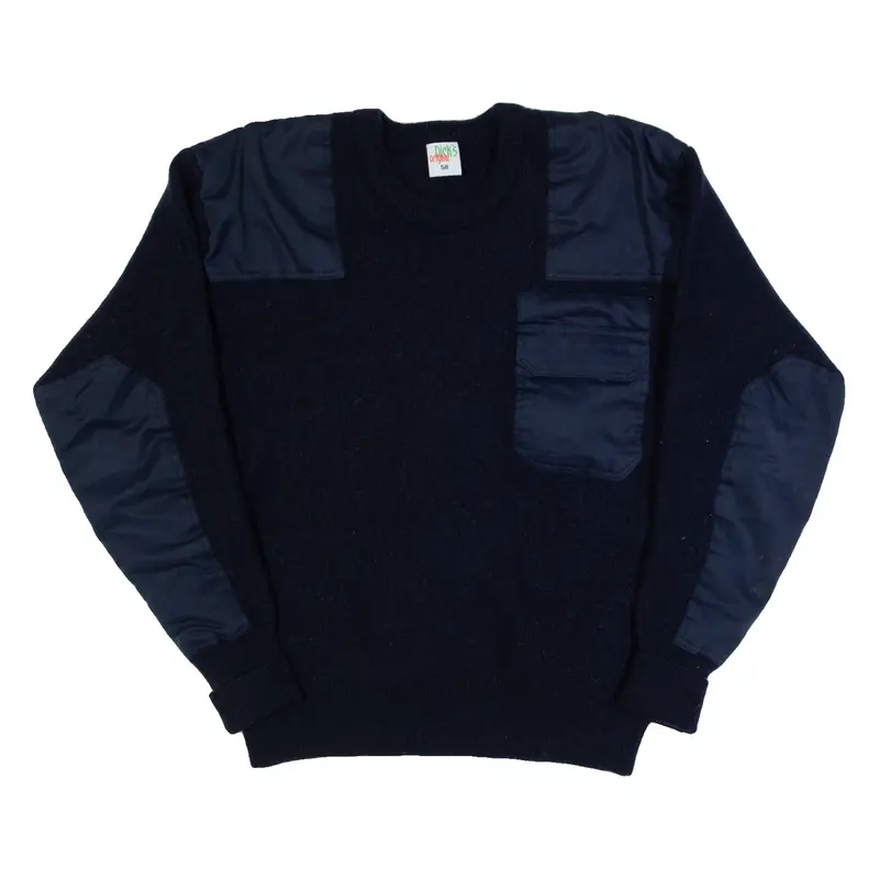 DICKS ORIGINAL Military Mens Jumper Blue Tight Knit Wool L