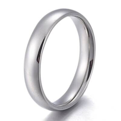 Non-Tarnish 304 Stainless Steel Flat Plain Band Rings