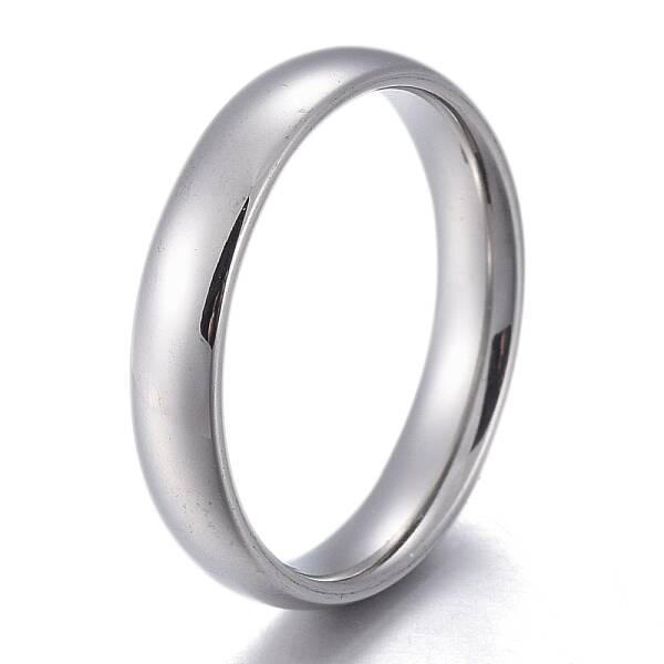 Non-Tarnish 304 Stainless Steel Flat Plain Band Rings