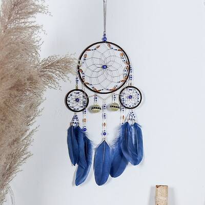 Woven Web/Net with Feather Wall Hanging Decorations