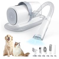 【Deal】Professional Pet Grooming Vacuum Kit with Cordless Low Noise Dog Clippers and 5 Groomer Tools for Cats and Dogs pet...