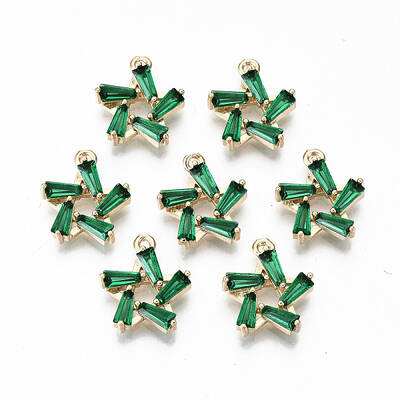 Brass Micro Pave Cubic Zirconia Charms