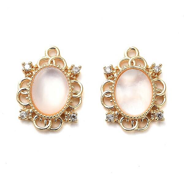 Brass Micro Pave Cubic Zirconia Charms
