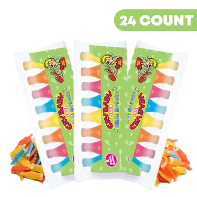 Vintage Wax candy Sour Flavor 24 count pack oodles  wax candy gift wax  candy tiktok candy super sour crybaby  candy Fruit Or...
